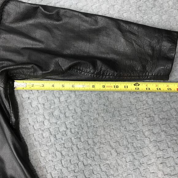 Winlit Genuine Leather Duster Coat Womens Medium Black Western Suede Yoke - Picture 10 of 16